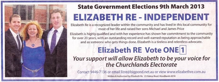 Elizabeth Re Independent